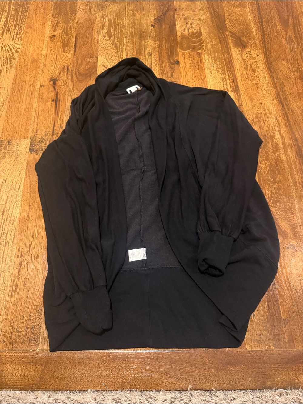 H by bordeaux Black Open-Front Men's Cardigan